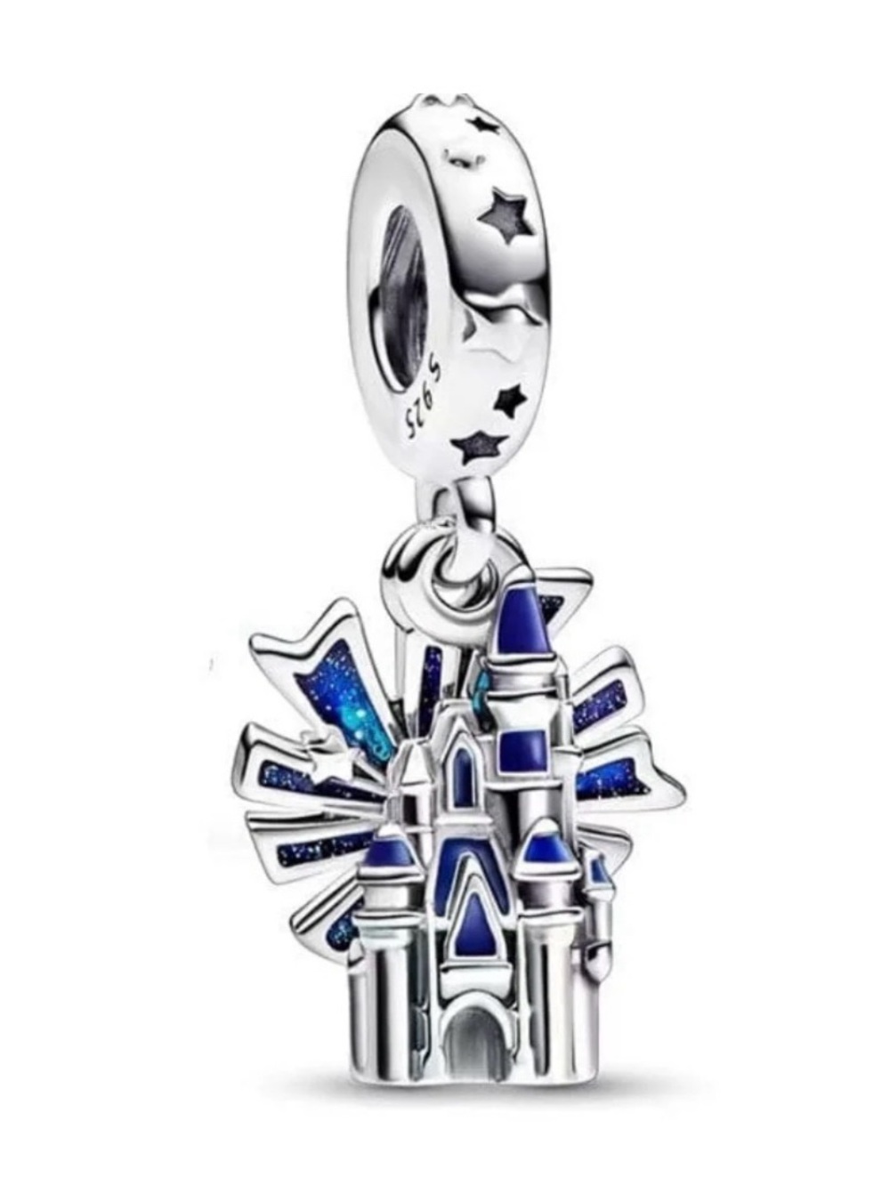 Sterling Silver Blue Castle Dangle Charm